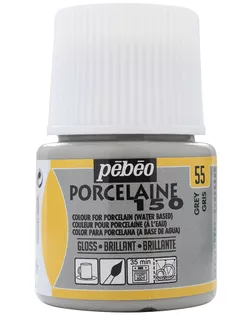 "PEBEO" Краска по фарфору и керамике под обжиг глянцевая Porcelaine 150 45 мл 024-055 серый арт. ГММ-10772-17-ГММ0025419