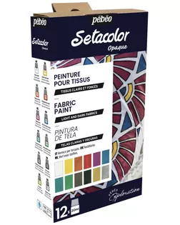 "PEBEO" Набор красок Setacolor Shimmer "Исследование" для темных и светлых тканей 12 цв. 20 мл 757481 мерцающие арт. ГММ-100741-1-ГММ074431859874