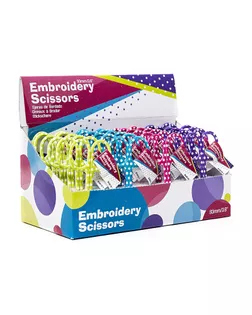 Ножницы для вышивания "Горошки", 93 мм, набор 24 шт в картонном цветном дисплее арт. ГЕЛ-3751-1-ГЕЛ0161388