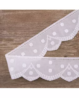 Шитье-вышивка на батисте, прошва, 50 мм, цвет белый арт. ГЕЛ-30276-1-ГЕЛ0173893