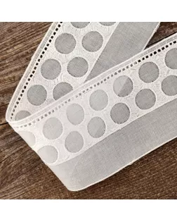 Шитье-вышивка на батисте, прошва, 55 мм, цвет белый арт. ГЕЛ-30909-1-ГЕЛ0173894