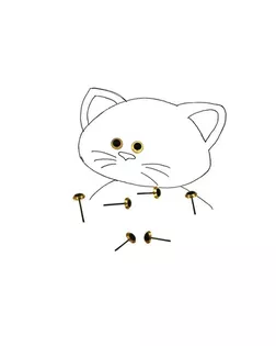 Глазки 0,7мм на метал.ножке, цв.св-коричневый арт. ГЕЛ-33856-1-ГЕЛ0191643