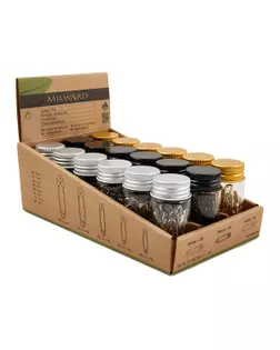 Булавки английские в стеклянных баночках, в картонном прикассовом стенде арт. ГЕЛ-35701-1-ГЕЛ0192915