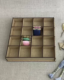 Органайзер для хранения мулине, 22 x 22 см, МДФ, 16 ячеек Permin арт. ГЕЛ-36130-1-ГЕЛ0199634