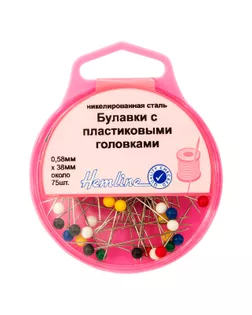 Булавки удлиненные с цветными пластиковыми головками в контейнере арт. ГЕЛ-3575-1-ГЕЛ0004534