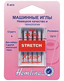 Иглы для бытовых швейных машин стрейч № 75 арт. ГЕЛ-23874-1-ГЕЛ0000634