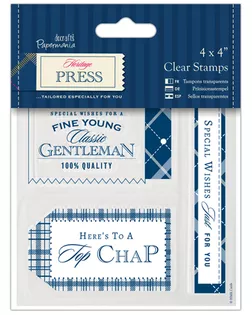 Набор штампов прозрачных "Славный парень" Heritage Press арт. ГЕЛ-1989-1-ГЕЛ0080783