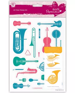 Набор штампов прозрачных "Музыкальные инструменты" арт. ГЕЛ-11722-1-ГЕЛ0081539