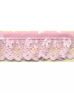 Кружево-рюш с окантовкой косой бейкой ш.2,5см (розовый) арт. ГЕЛ-21797-1-ГЕЛ0096783