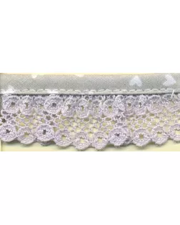Кружево-рюш с окантовкой косой бейкой, 25 мм, цвет серый арт. ГЕЛ-3200-1-ГЕЛ0096785