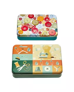 Металлическая коробочка для мелкой фурнитуры, набор 2 шт арт. ГЕЛ-246-1-ГЕЛ0156945