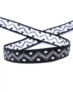 Лента PEGA с орнаментом зиг-заг ш.1,1см (серебристый люрекс) арт. ГЕЛ-781-1-ГЕЛ0113063