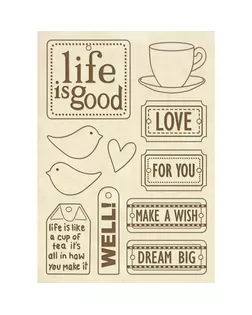 Набор высеченных декоративных элементов "Life is good" арт. ГЕЛ-814-1-ГЕЛ0129937