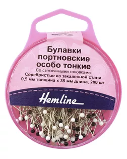 Булавки портновские особо тонкие со стеклянными головками, 35 мм, 200 шт ассорти белые и черные арт. ГЕЛ-4768-1-ГЕЛ0135537