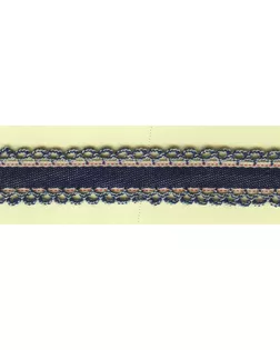 Тесьма декоративная ш.2,4см (джинс с двойной кружевной отделкой) 30м арт. ГЕЛ-6544-1-ГЕЛ0114047