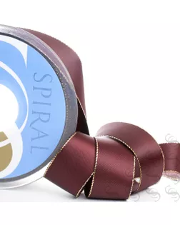 Лента атласная SAFISA с люрексным кантом по краям ш.2,5см 25м (30 бордовый) арт. ГЕЛ-8424-1-ГЕЛ0162412