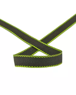 Тесьма ременная (стропа) PEGA ш.2см (черная с зелеными краями) 25м арт. ГЕЛ-8850-1-ГЕЛ0111711