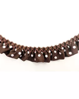 Рюш декоративный "в горошек", 20 мм, цвет коричневый арт. ГЕЛ-9032-1-ГЕЛ0113946