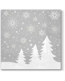 Салфетки трехслойные для декупажа, коллекция "Lunch" PAW Decor Collection "В сказочном лесу (серебр арт. ГЕЛ-10193-1-ГЕЛ0162847