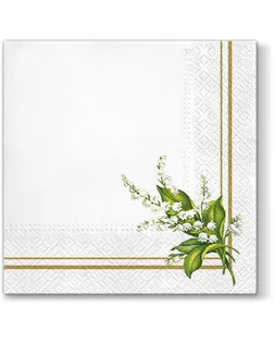 Салфетки трехслойные для декупажа, коллекция "Lunch" PAW Decor Collection "Ландыши" арт. ГЕЛ-10472-1-ГЕЛ0137160