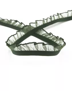 Рюш эластичный PEGA, цвет темно-зеленый с люрексом, 14 мм арт. ГЕЛ-10984-1-ГЕЛ0113056