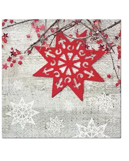 Салфетки трехслойные для декупажа, коллекция "Lunch" PAW Decor Collection "Красная звезда" арт. ГЕЛ-11071-1-ГЕЛ0137171