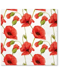 Салфетки трехслойные для декупажа, коллекция "Lunch" TETЕ a TETE "Мак" арт. ГЕЛ-11402-1-ГЕЛ0137203