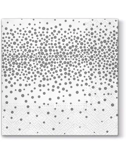 Салфетки трехслойные для декупажа, коллекция "Lunch" PAW Decor Collection "Конфетти (серебро)" арт. ГЕЛ-11735-1-ГЕЛ0137164