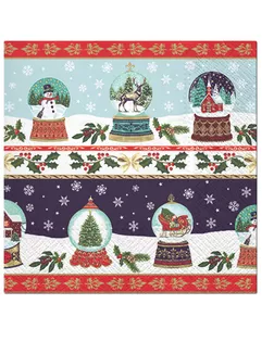 Салфетки трехслойные для декупажа, коллекция "Lunch" PAW Decor Collection "Рождественские стеклянны арт. ГЕЛ-12972-1-ГЕЛ0162840