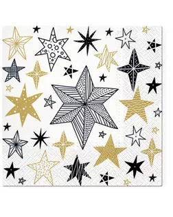 Салфетки трехслойные для декупажа, коллекция "Lunch" TETЕ a TETE "Геометрические звезды" арт. ГЕЛ-13202-1-ГЕЛ0162780