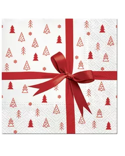 Салфетки трехслойные для декупажа, коллекция "Lunch" PAW Decor Collection "Подарок (красный)" арт. ГЕЛ-14098-1-ГЕЛ0162810