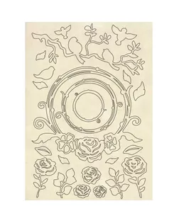 Набор высеченных декоративных элементов "Птицы и цветы" арт. ГЕЛ-16441-1-ГЕЛ0161035