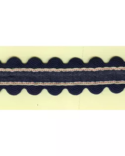 Тесьма декоративная, 27 мм, джинс с двойным вьюнком (30м) арт. ГЕЛ-19472-1-ГЕЛ0114052