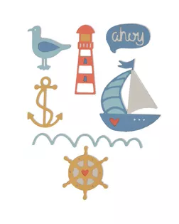 Набор ножей для вырубки Sizzix® Thinlits™ Die Set 7PK Nautical by My Life Handmade арт. ГЕЛ-20746-1-ГЕЛ0109665