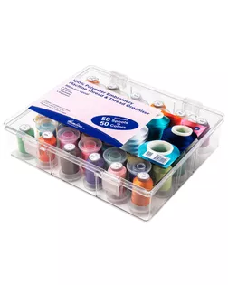Набор нитей для машинной вышивки в органайзере, 50 катушек арт. ГЕЛ-21714-1-ГЕЛ0119104