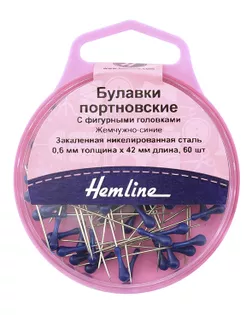 Булавки портновские с фигурными головками, 42 мм, 60 шт, цвет синий арт. ГЕЛ-21920-1-ГЕЛ0137258