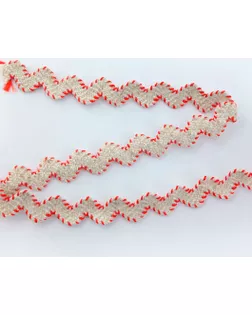 Тесьма-вьюнчик ш.1,5см (льняной небеленый с красной нитью) (25м) арт. ГЕЛ-22362-1-ГЕЛ0114075