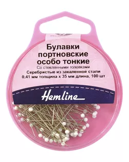 Булавки портновские особо тонкие со стеклянными головками, 41 мм, 100 шт, цвет белый арт. ГЕЛ-22895-1-ГЕЛ0135538