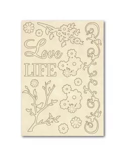Набор высеченных декоративных элементов "Love & Life" арт. ГЕЛ-22980-1-ГЕЛ0103747