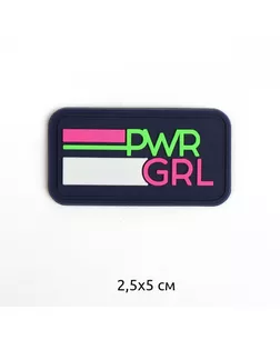 Аппликации пришивные PWR GRL 5х2см,т.синий+салат/розовый уп.20 шт арт. МГ-118632-1-МГ1003363