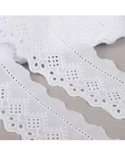 Кружево шитье хлопок KRUZHEVO шир.60мм цв.01 белый, уп.13,71м арт. МГ-120605-1-МГ1008467