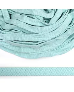 Шнур плоский х/б 15мм турецкое плетение цв.020 мятно-голубой уп.50 м арт. МГ-121635-1-МГ1021825
