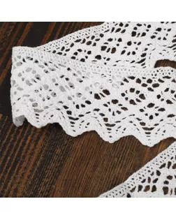 Кружево хлопковое KRUZHEVO 50мм цв.01 белый, уп.10м арт. МГ-123153-1-МГ1023427