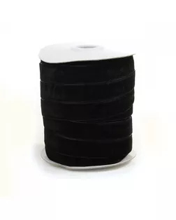 Лента бархатная нейлон шир.15мм цв.черный уп.22,86м (±1м) арт. МГ-133917-1-МГ1690713