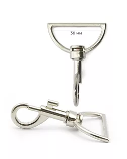 Карабин металл TBY-AX04.4 внутр. размер 38мм цв. никель уп. 10шт арт. МГ-133958-1-МГ1694049