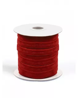 Лента бархатная нейлон шир.10мм цв.т.красный уп.22,86м (±1м) арт. МГ-134678-1-МГ1708248