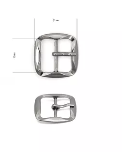 Пряжка металлическая TBY.1668 21х21мм, внутр. размер 15мм цв. т.никель уп. 20шт арт. МГ-103817-1-МГ0951463