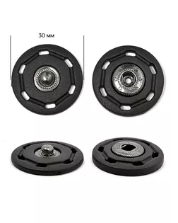 Кнопка пришивная пластик/ латунь TBY-PWA 30мм цв. черный/ никель черный уп. 50шт арт. МГ-114222-1-МГ0263580