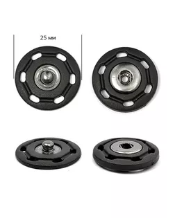 Кнопка пришивная пластик/ латунь TBY-PWA 25мм цв. черный/ никель черный уп. 50шт арт. МГ-114224-1-МГ0263582