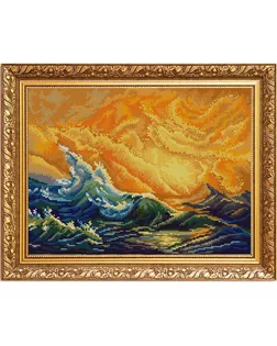 Рисунок на ткани (Бисер) КОНЁК Девятый вал (И. Айвазовский) 29х39 см арт. МГ-47894-1-МГ0595195